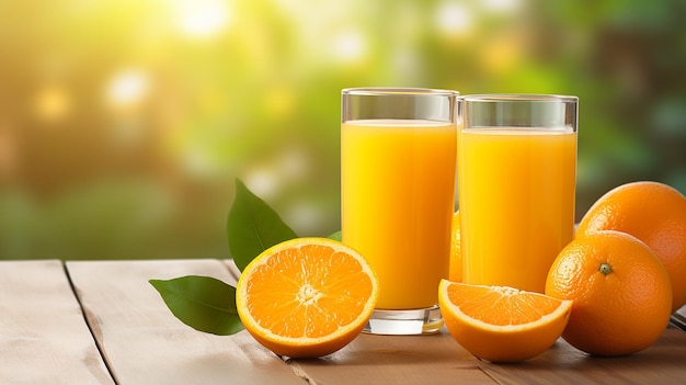 Фото натуральных сочных апельсиновых фруктов и сока на фоне апельсиновой фермы