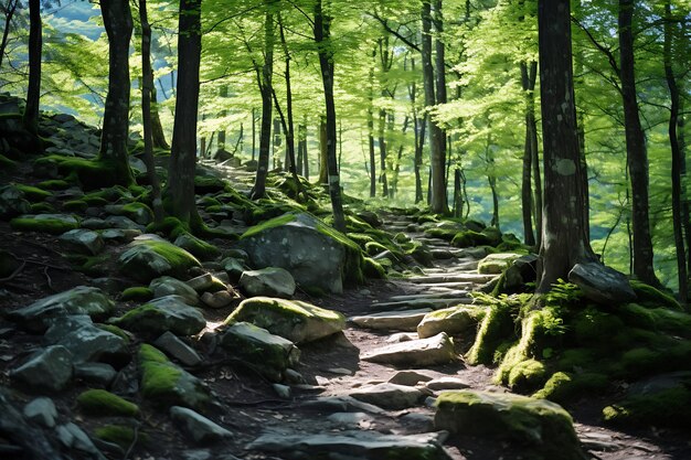 Photo of Nature background with a dense forest