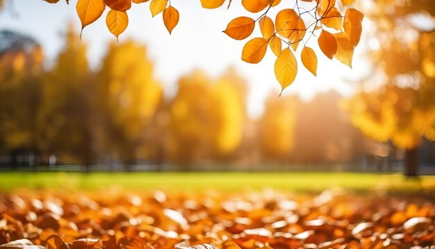 Photo nature yellow flower field blur background yellow plant calendula autumn