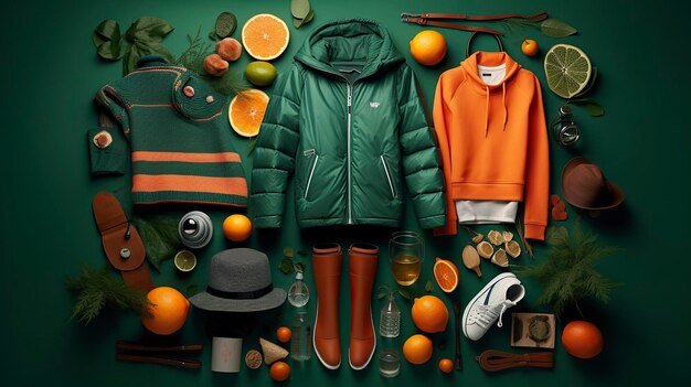 Photo a photo of neatly arranged seasonal fashion items