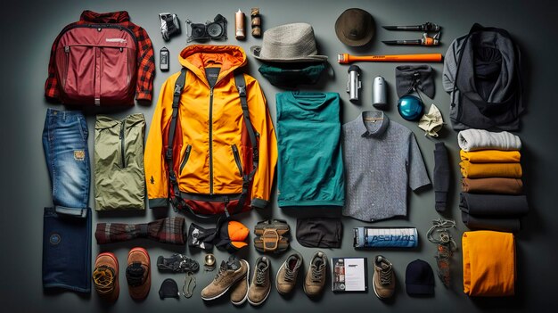 A photo of neatly arranged travelfriendly clothing