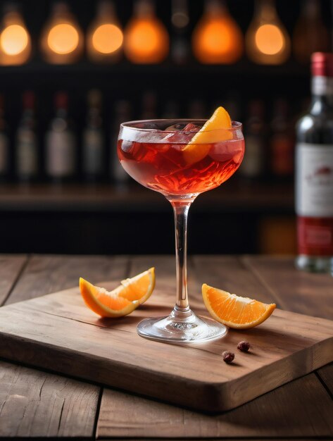 Photo Of A Negroni Cocktail At The Bar