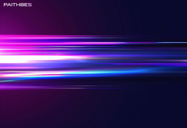 Photo photo of neon color data connection digital speed motion lines modern abstract background