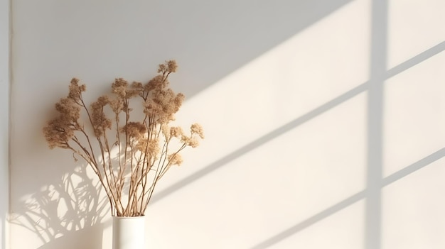 사진 photo neutral pampas grass in vase with white wall background abstract floral home decor concept