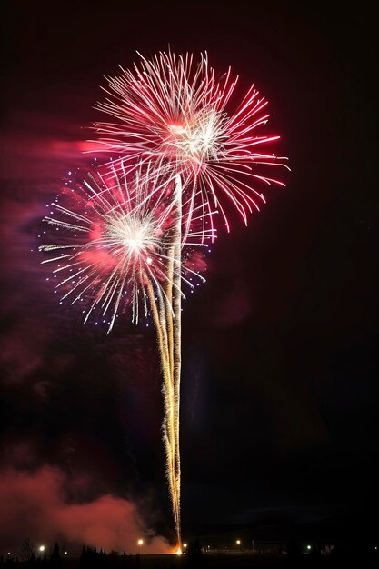 空の新年の花火の写真