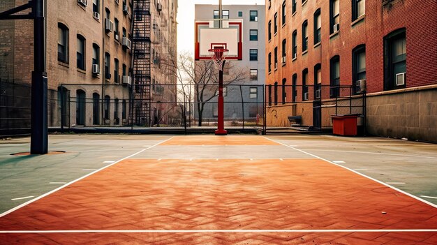 Photo photo of new york streetball court generative ai