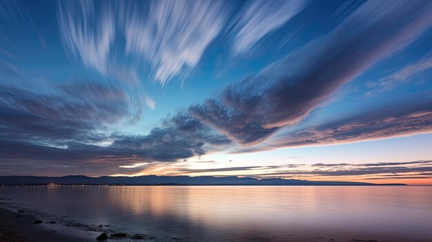 A photo of a noctilucent cloud twilight sky rare visibility