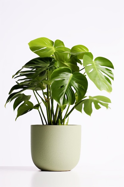 사진 photo of a green indoor plant grows in a white pot ai generated