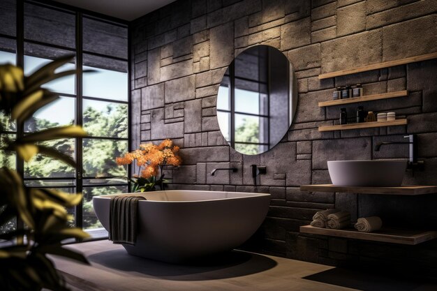 Фото Фото роскошной ванной комнаты в современном стиле