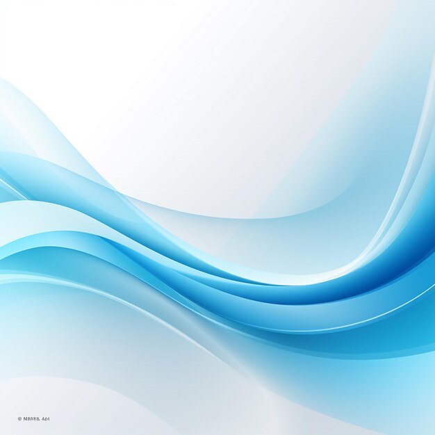写真 白い背景の青い色の変化のグラディエント波曲線線のデザインの写真