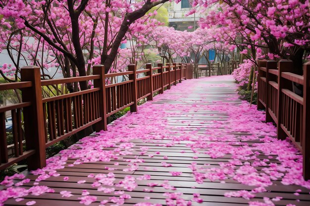写真 住宅地 の 桜 の 花 の 道 の 写真