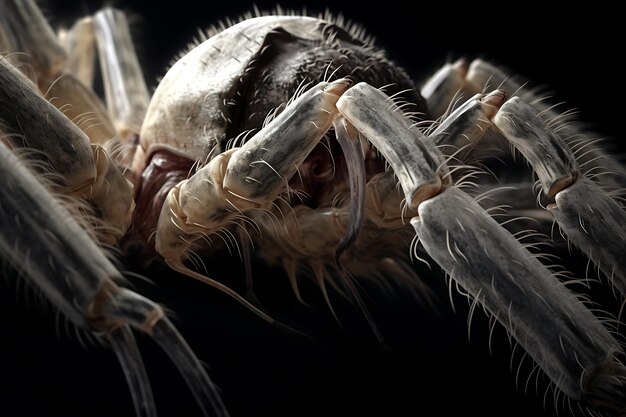 Фото Фото с крупным снимком ноги паука макрофотография