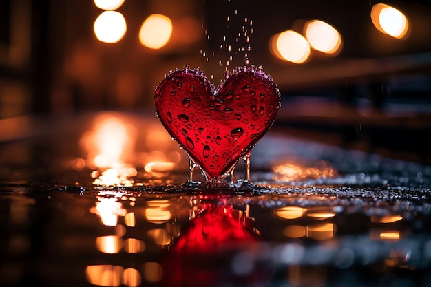 Фото Фотография отражения воды в форме сердца день святого валентина