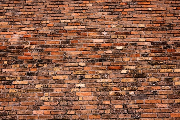 Photo of an old empty brick background for design A red brick wall