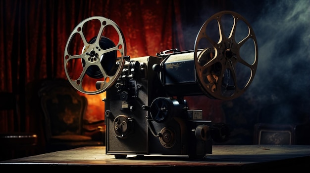 Photo of an old movie projector