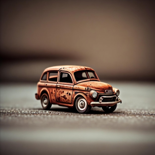 Photo of a old rusty toy car