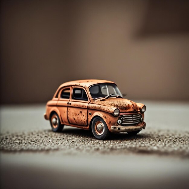 Photo of a old rusty toy car