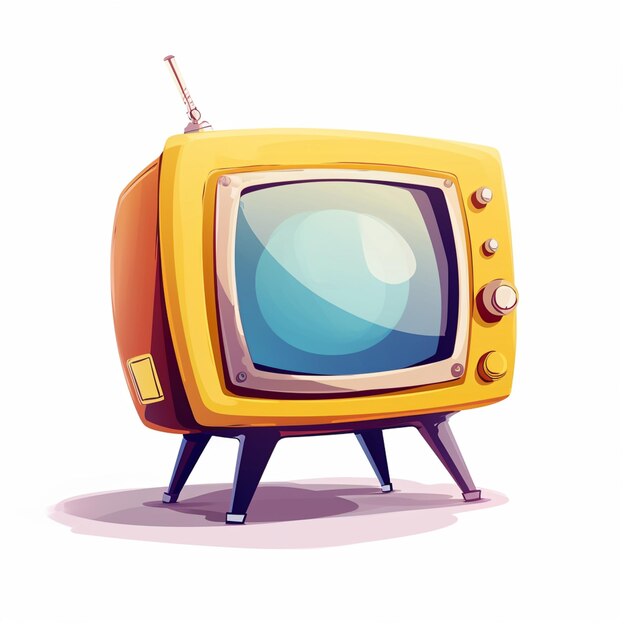 Photo photo of old vintage tv in colorful background in the syle of retro inspiration