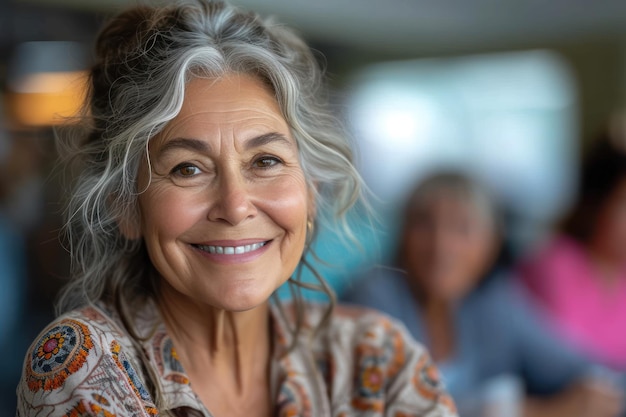 A photo of an older woman giving an everyday portrait of an aging individual