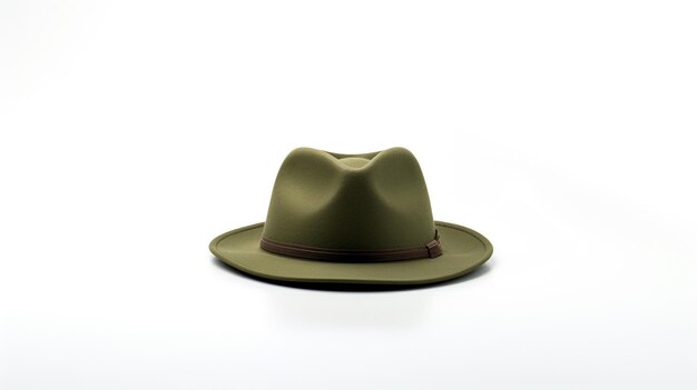 Foto foto di olive trilby hat isolata su sfondo bianco