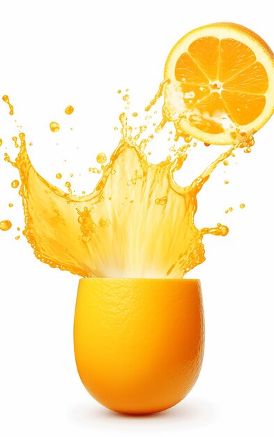 Photo of orange fruit splash background