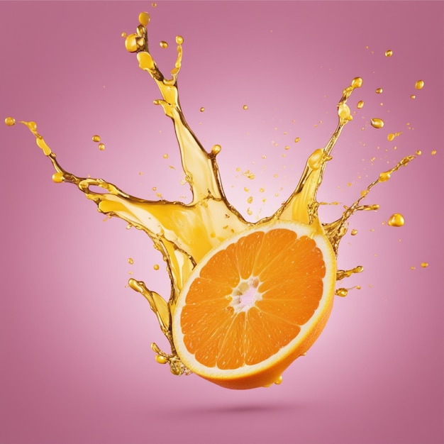 Photo of orange fruit splash background