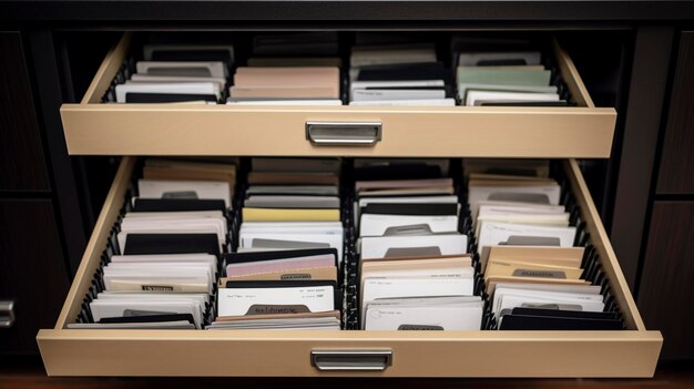 A Photo of a Organized Filing Cabinet with Labeled Dividers and Folders