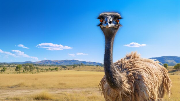 Photo of a ostrich in the farmland