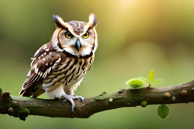 Photo owl on branch