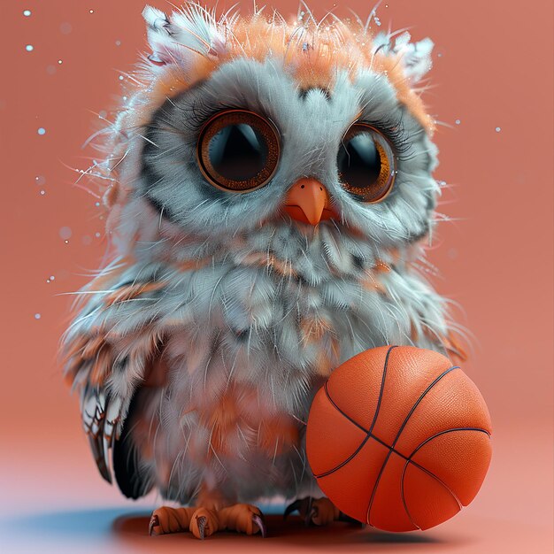 a photo of owl cartoonish character design