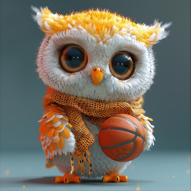 a photo of owl holding ball