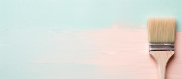Foto foto di un pennello contro una vibrante parete rosa e blu con copia spazio