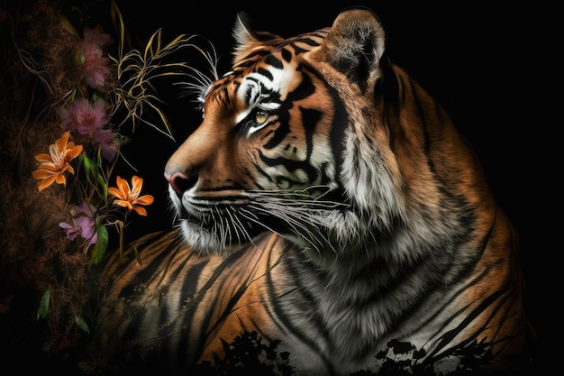 Photo of a painted bengal tiger