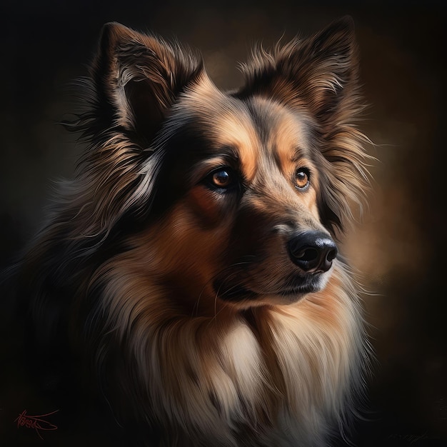 PHOTO A painting of a dog