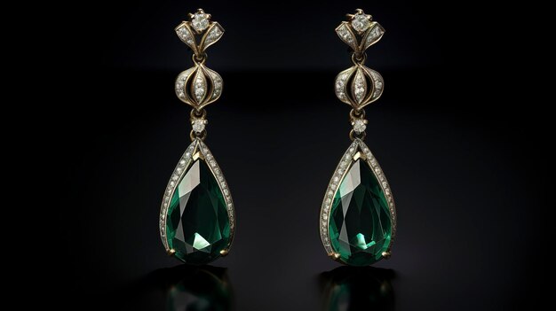 A photo of a pair of elegant drop earrings