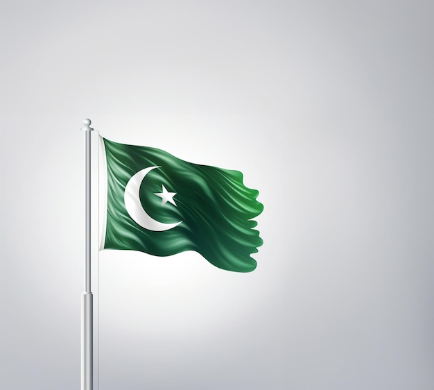 Photo pakistan independence day 14 august background Pakistan flag illustration on white
