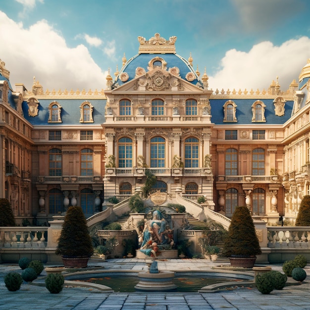 Фото Фасад знаменитого архитектурного здания Версальского дворца