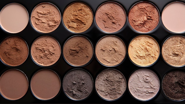 Photo a photo of a palette of neutraltoned eyeshadows