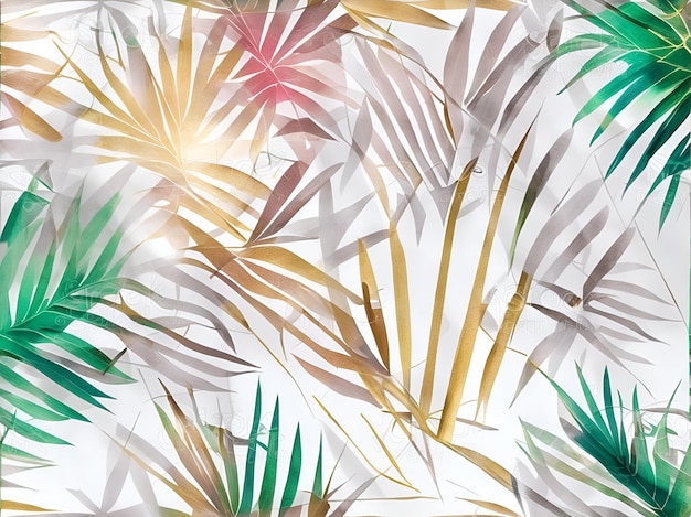 Photo a palm leaves pattern design clipart background