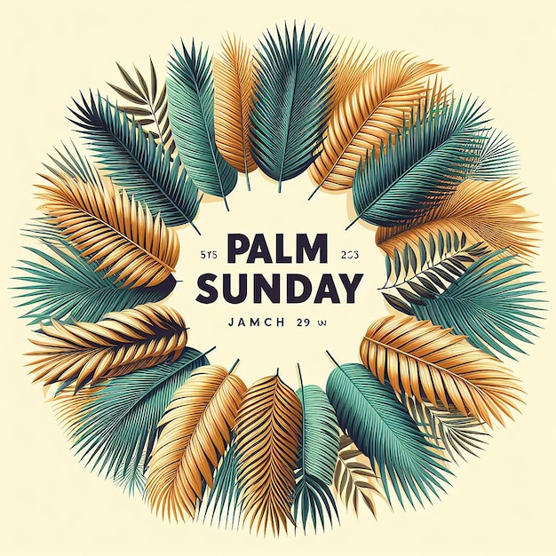 Photo a photo of palm sunday celebrationtemplate ai generated