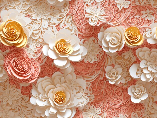 Photo paper elegant pastel colored flowers