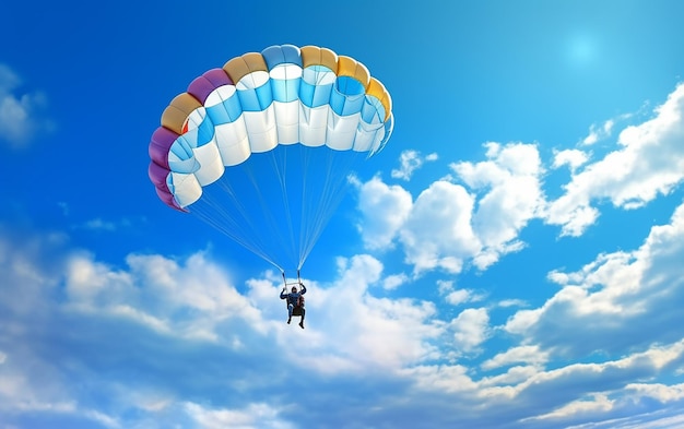 Photo of parachute flying over the sea