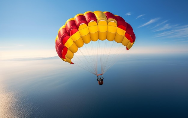 Photo of parachute flying over the sea