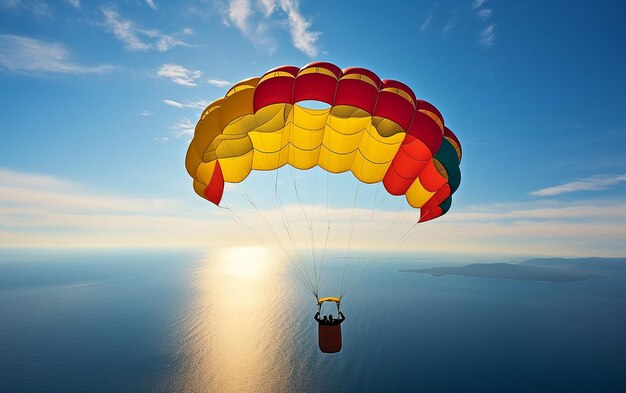 Photo of parachute flying over the sea