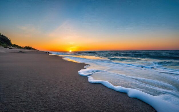 Photo of paradise beach during the day with sunset