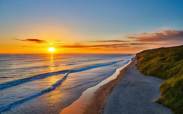 Photo of paradise beach during the day with sunset