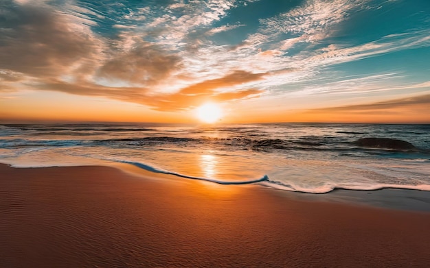 Foto foto della spiaggia del paradiso durante il giorno con il tramonto