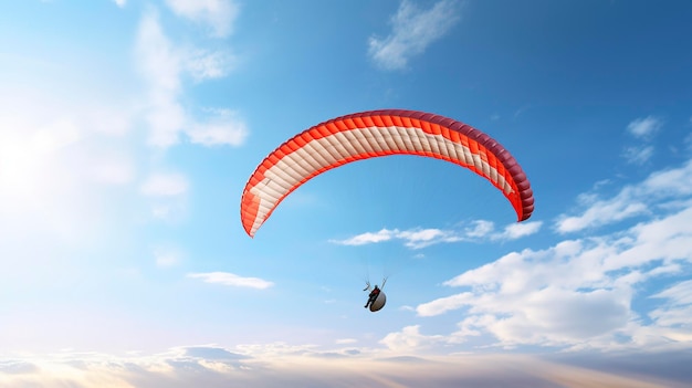 A Photo of a Paraglider and Paragliding Equipment in the Sky