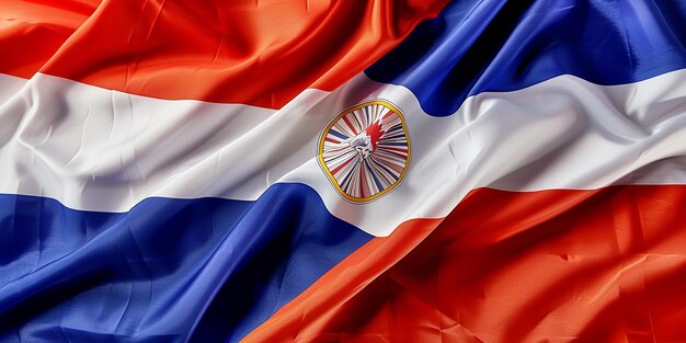 Photo photo of paraguay flag on white background