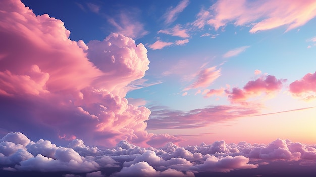 Photo pastel background of sky in feminine style